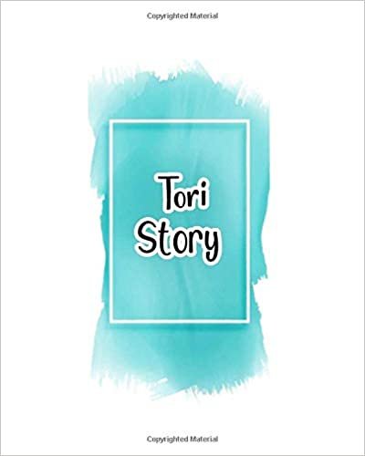 indir Tori story: 100 Ruled Pages 8x10 inches for Notes, Plan, Memo,Diaries Your Stories and Initial name on Frame  Water Clolor Cover