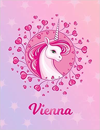 Vienna: Unicorn Sheet Music Note Manuscript Notebook Paper | Magical Horse Personalized Letter V Initial Custom First Name Cover | Musician Composer ... Notepad Notation Guide | Compose Write Songs indir