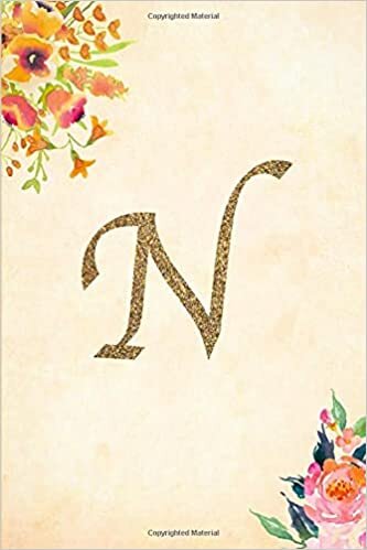 indir N. Monogram Initial N Cover. Blank Lined Journal Notebook Planner Diary.