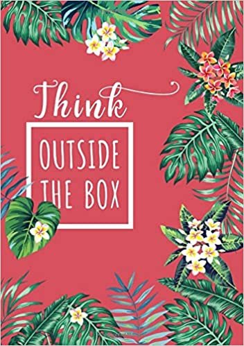 Think Outside The Box: B5 Large Print Password Notebook with A-Z Tabs | Medium Book Size | Tropical Leaf Design Red indir