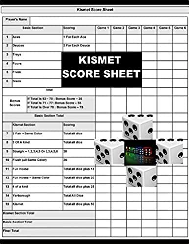 تحميل Kismet Score Sheets: kismet Score pad makes it easy to score your game, Size 8.5 x 11 Inch, 120 Pages