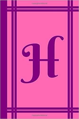 indir H: Monogram Initial H Journal, Personalized 6 x 9 Daily Composition Book, Purple and Pink