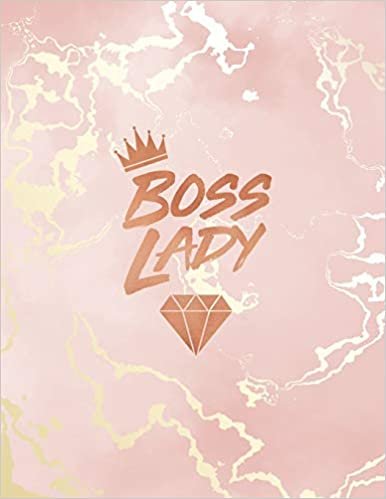 تحميل Boss Lady: Inspirational Quote Notebook, Pink Marble and Rose Gold Inlay - 8.5 x 11, 120 Wide Ruled Pages