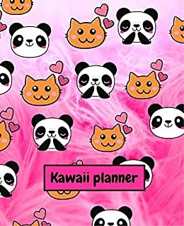 Kawaii Planner : Kawaii 2020-2021 monthly to do list planner / calendar - cute panda and kitty cat - for girls, students - nice gift - pinky. (English Edition)