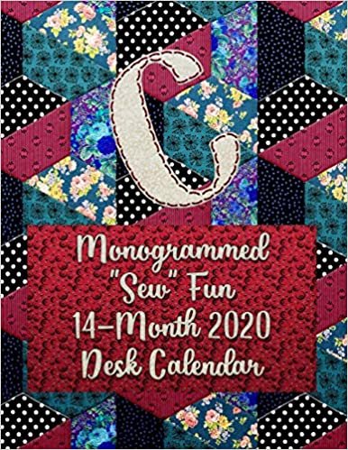 C: Monogrammed "Sew" Fun 14-Month 2020 Desk Calendar indir
