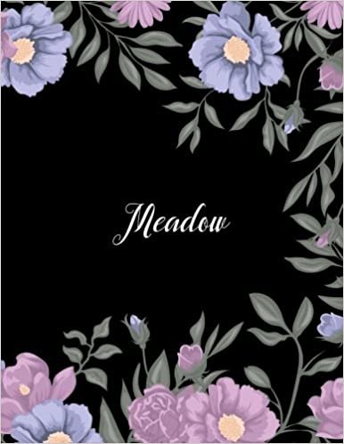 indir Meadow: 110 Ruled Pages 55 Sheets 8.5x11 Inches Climber Flower on Background Design for Note / Journal / Composition with Lettering Name,Meadow