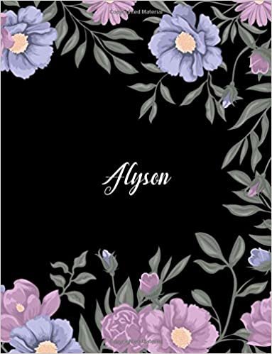 Alyson: 110 Ruled Pages 55 Sheets 8.5x11 Inches Climber Flower on Background Design for Note / Journal / Composition with Lettering Name,Alyson indir