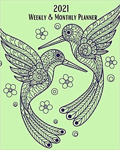 2021 Weekly and Monthly Planner: Two Hummingbird - Monthly Calendar with U.S./UK/ Canadian/Christian/Jewish/Muslim Holidays– Calendar in Review/Notes ... Nature Animals For Work Business School indir