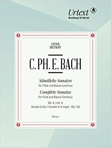 Sämtliche Sonaten f. Flöte und Bc Band 6: G-dur Wq 133: Flöte, Basso continuo indir