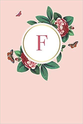 F: 110 Sketchbook Pages (6 x 9) | Light Pink Monogram Sketch Notebook with a Simple Floral Emblem | Personalized Initial Letter Journal | Monogramed Sketchbook indir