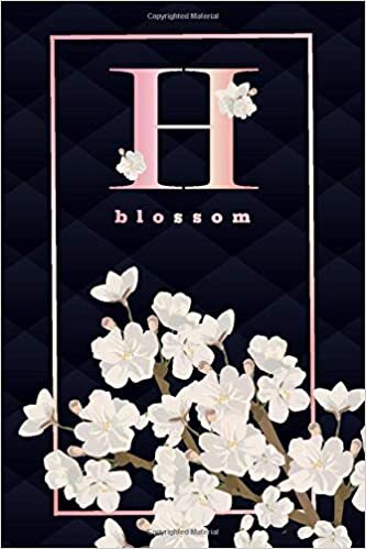 indir H BLOSSOM: Zen white sakura flower monogram notebook. A beautiful feminine blank lined journal with cherry blossom to write all kinds of notes, thoughts, plans, recipes or lists.