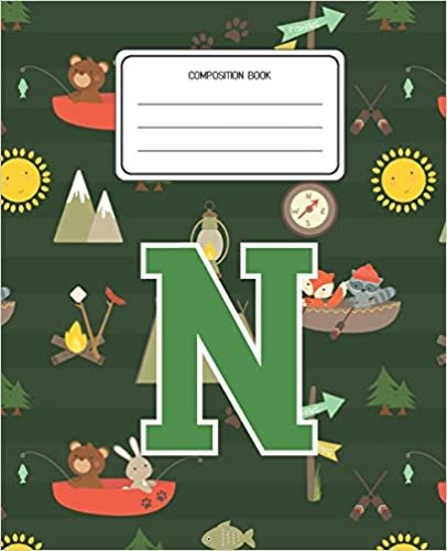 Composition Book N: Camping Pattern Composition Book Letter N Personalized Lined Wide Rule Notebook for Boys Kids Back to School Preschool Kindergarten and Elementary Grades K-2 indir