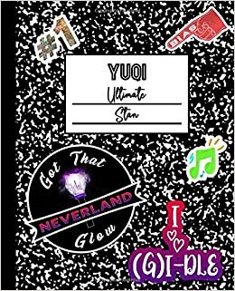 indir Yuqi Ultimate Stan: (G)I-DLE Mock Sticker Filled Kpop Bias Merch Notebook 7.5 x 9.25&quot; College Ruled Composition School Style Paperback Journal Book for Neverland Fan