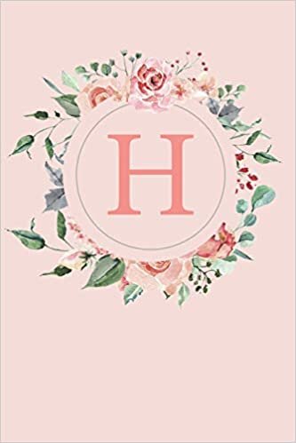indir H: A Soft Pink Floral Wreath Monogram Sketchbook with Roses and Peonies | 110 Sketchbook Pages (6 x 9) | Floral Watercolor Monogram Sketch Notebook | ... Letter Journal | Monogramed Sketchbook