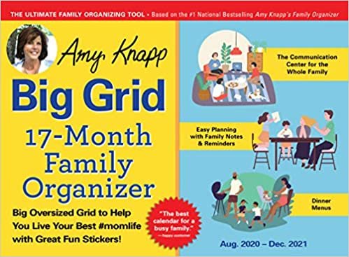 Amy Knapp Big Grid Family Organizer August 2020-December 2021 Calendar