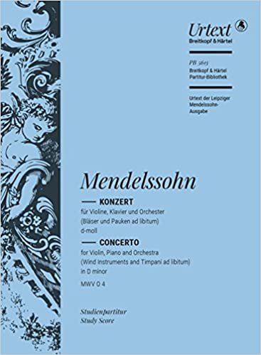 Konzert für Violine, Klavier und Orchester d-Moll MWV 4: Studienpartitur, Urtextausgabe indir