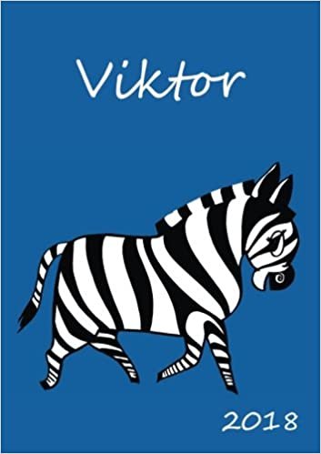 indir 2018: personalisierter Zebra-Kalender 2018 - Viktor - DIN A5 - eine Woche pro Doppelseite