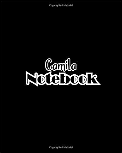 indir Camila Notebook: 100 Sheet 8x10 inches for Notes, Plan, Memo, for Girls, Woman, Children and Initial name on Matte Black Cover