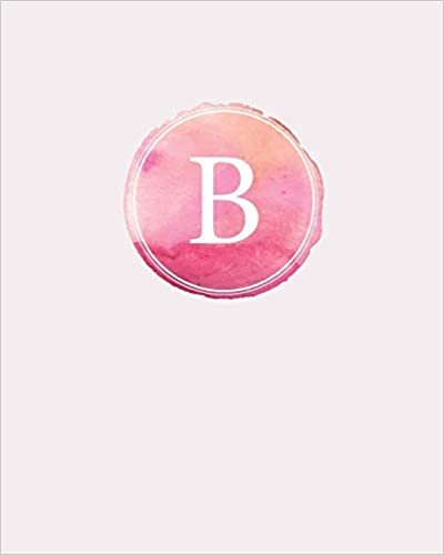 indir B: 110 Dot-Grid Pages | Monogram Journal and Notebook with a Pink Watercolor Design | Personalized Initial Letter Journal | Monogramed Composition Notebook