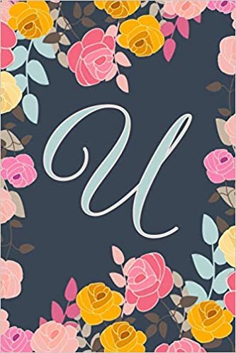 U: Letter U Journal, Ditzy Flowers, Personalized Notebook Monogram Initial, 6 x 9 indir