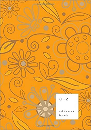 A-Z Address Book: B5 Medium Notebook for Contact and Birthday | Journal with Alphabet Index | Hand-Drawn Flower Cover Design | Orange indir