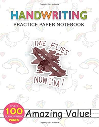 Notebook Handwriting Practice Paper for Kids Kids Time Flies Now I m 7 Airplane Kid: Gym, Hourly, PocketPlanner, Daily Journal, 8.5x11 inch, Journal, 114 Pages, Weekly indir