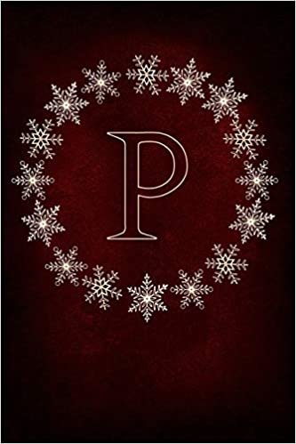 indir P: Monogram Initial Notebook Journal with Magical Snowflake Red Cover
