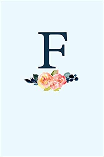 F: 110 College-Ruled Pages | Monogram Journal and Notebook with a Classic Light Blue Background of Vintage Floral Watercolor Design | Personalized ... Journal | Monogramed Composition Notebook indir