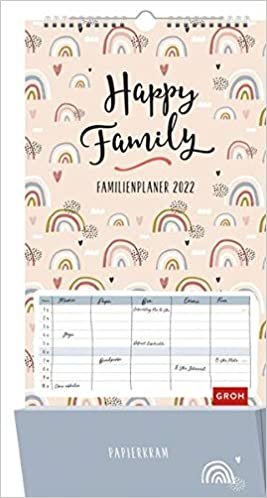 Happy Family - Familienplaner 2022: Familienplaner mit 5 Spalten und Zetteltasche