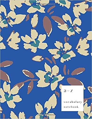 indir A-Z Vocabulary Notebook: 8.5 x 11 Large Journal 2 Columns with Alphabet Index | Cute Cactus Succulent Cover Design | Blue