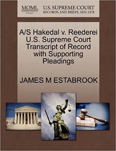 indir A/S Hakedal v. Reederei U.S. Supreme Court Transcript of Record with Supporting Pleadings