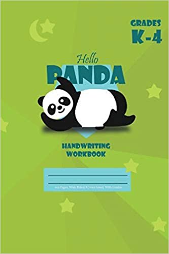 indir Hello Panda Primary Handwriting k-4 Workbook, 51 Sheets, 6 x 9 Inch Green Cover