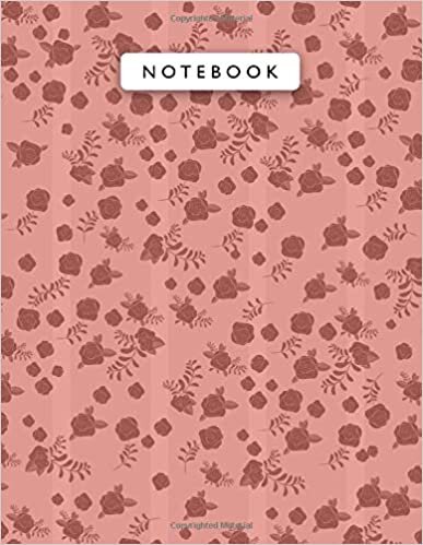 indir Notebook Fire Opal Color Mini Vintage Rose Flowers Lines Patterns Cover Lined Journal: 110 Pages, Planning, A4, 8.5 x 11 inch, Wedding, College, Journal, Work List, 21.59 x 27.94 cm, Monthly