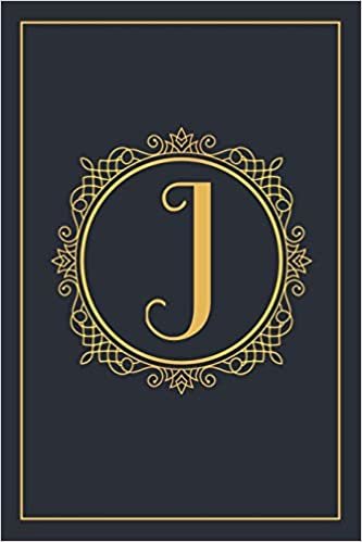 indir J: Monogram Notebook Black and Gold Journal