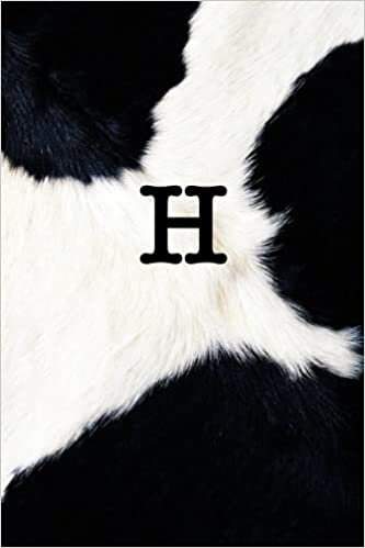indir H: A Monogram Cow Print Journal Notebook 160 pages (6 in x 9 in) Black and White Cow Print College Ruled Notebook, Lined Journal and Diary, Monogrammed Gift for Men and Women