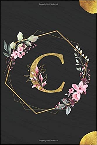 indir C: Monogram Notebook Letter C Initial alphabetical Journal for Writing And Notes Pink Floral Black Gold (6x9) Pretty Personalized College Ruled Blank Lined Diary Monogrammed Gifts for Women and Girls