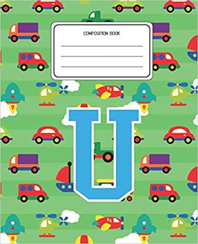 indir Composition Book U: Cars Pattern Composition Book Letter U Personalized Lined Wide Rule Notebook for Boys Kids Back to School Preschool Kindergarten and Elementary Grades K-2