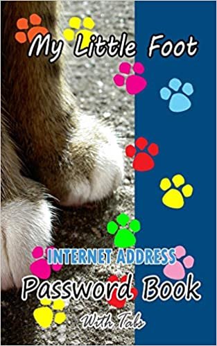 Internet Address Password Book With Tabs: A Little Foot Cover for Cat lovers: Password log book small purse size with Alphabet tabs: Size 5x8