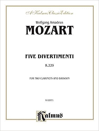 Five Divertimenti, K. 229: 2 Clarinets & Bassoon (Kalmus Edition) indir