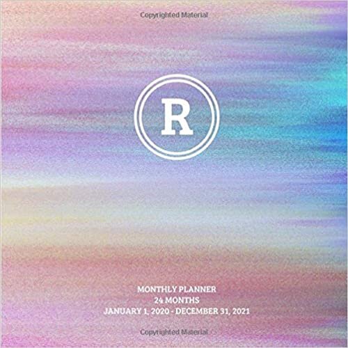 indir Monthly Planner: Initial, letter R; 24 months; January 1, 2020 - December 31, 2021; 8.5&quot; x 8.5&quot;
