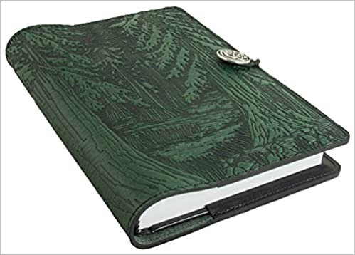  بدون تسجيل ليقرأ Genuine Leather Refillable Journal Cover with a Hardbound Blank Insert, 6x9 Inches, Forest, Green with a Pewter Button, Made in the USA by Oberon Design