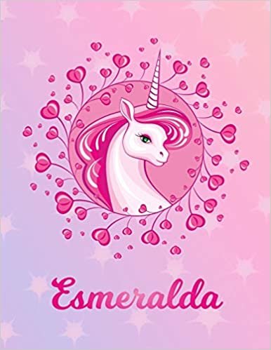 Esmeralda: Unicorn Sheet Music Note Manuscript Notebook Paper | Magical Horse Personalized Letter V Initial Custom First Name Cover | Musician ... Notepad Notation Guide | Compose Write Songs