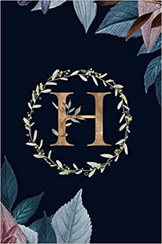 indir H: Monogram Initial H Journal Elegant Pretty Floral Gold Alphabet Blank Lined Paper Notebook