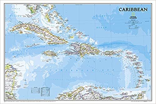 تحميل خريطة حائط كلاسيكية كاريبية (36 × 24 بوصة) (خريطة مرجعية جغرافية)