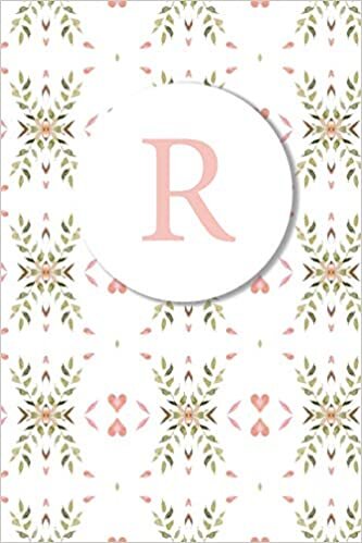 indir R: Pink Floral Monogram Sketchbook | 110 Sketchbook Pages (6 x 9) | Floral Watercolor Monogram Sketch Notebook | Personalized Initial Letter Journal | Monogramed Sketchbook