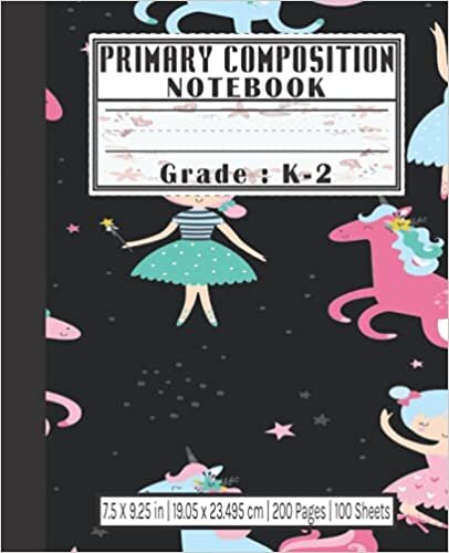 indir Primary Composition Notebook K-2 Unicorn Theme: Half Ruled Primary Story Paper Journal (Top Half Blank Lines Bottom), 7.5 x 9.25, 200 Pages, 100 ... Picture Space 1/2 ruling, Dancing Ballet Girl