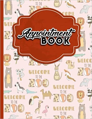 indir Appointment Book: 4 Columns Appointment Log Book, Appointment Time Planner, Hourly Appointment Calendar, Cute Zoo Animals Cover: Volume 68