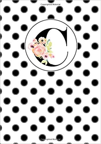 C: Black and White Polka Dotted Cover with Floral Text, a Composition College Ruled Notebook Journal Diary Jotter Gift to Write in for Her, Him, ... Pages Paperback: Volume 7 (Monogrammed Gift) indir