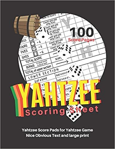 indir Yahtzee Scoring Sheet: V.10 Yahtzee Score Pads for Yahtzee Game Nice Obvious Text and large print yahtzee score card 8.5 by 11 inch