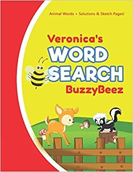 indir Veronica&#39;s Word Search: Solve Safari Farm Sea Life Animal Wordsearch Puzzle Book + Draw &amp; Sketch Sketchbook Activity Paper | Help Kids Spell Improve ... | Creative Fun | Personalized Name Letter V